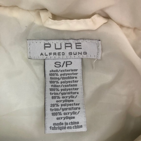 Alfred Sung Pure Cream Vest Fur-lined Vegan S - Picture 3 of 6